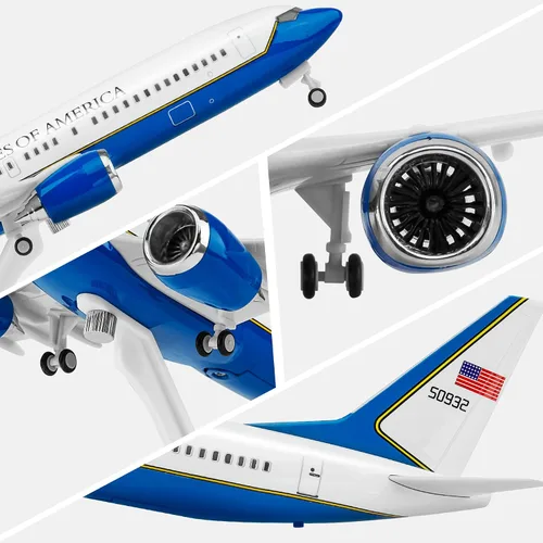 Miniatura 2 de Joylludan 1:130 Delta Plane Modelo Aleación Diecast Aviones con luz LED
