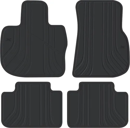 Miniatura 8 de Alfombrillas de coche SAN AUTO para BMW X3 G01 X4 G02 Ajuste personalizado 2018 2019 2020 2021 2022 2023 2024 Negras y blancas, revestimientos