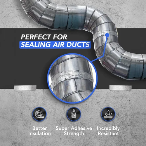 Miniatura 5 de TapePlus Cinta de lámina de aluminio - Sellado de HVAC y conductos con cinta HVAC - Aislamiento de conductos metálicos y protección contra