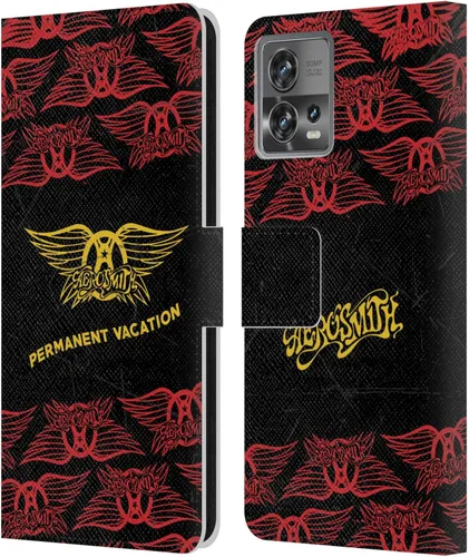Head Case Designs Officially Licensed Aerosmith Permanent Vacation Classics Leather Wallet Case Compatible with Motorola Moto Edge 30 Fusion