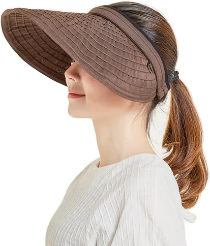 Miniatura 14 de Sombreros de sol de ala ancha ajustable, protección UV, visera de pesca de playa, plegable, multifuncional, grande