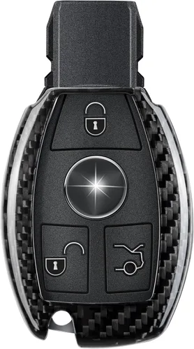 Funda para llavero de fibra de carbono real compatible con Mercedes Benz, protector de llavero T-carbon para Benz A B C E S G M V Class CLA CLS GLA