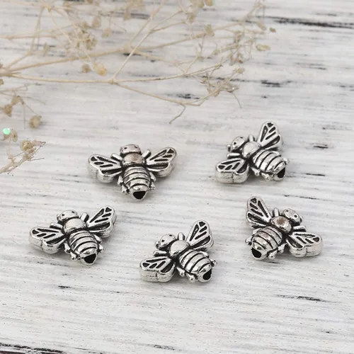 Miniatura 3 de JGFinds Bee Charms - Cuentas espaciadoras – Paquete de 95 unidades, agujero de 0.051 in, llavero para manualidades, dijes para frascos y adornos