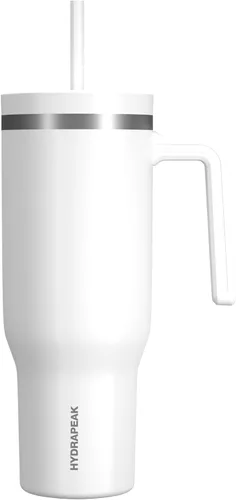 Miniatura 21 de Hydrapeak Voyager Vaso de 40 oz con Asa y Tapa con Pajita Botella de Agua Reutilizable de Acero Inoxidable Taza de Viaje Compatible con Portavasos