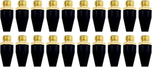 LIANXUE 20 puntas de boquilla de soplador de compresor de aire de goma negra+metal, piezas de herramientas de aire, válvula de control de aire, 1/8