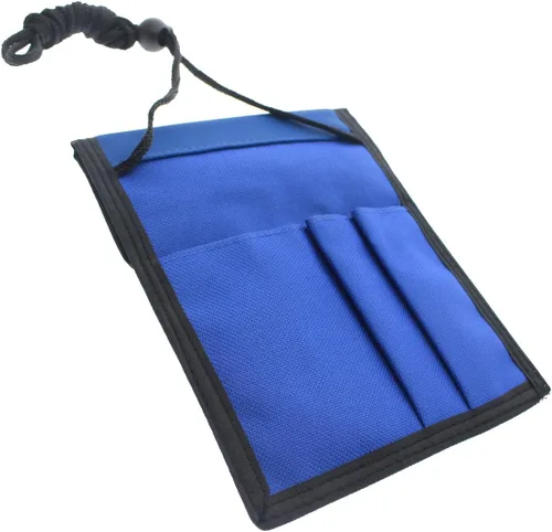 Miniatura 2 de Specialist ID Paquete de 2 carteras para pasaporte de viaje, ventana de exhibición de 4 x 3, cordón ajustable con ranuras para bolígrafo y 3