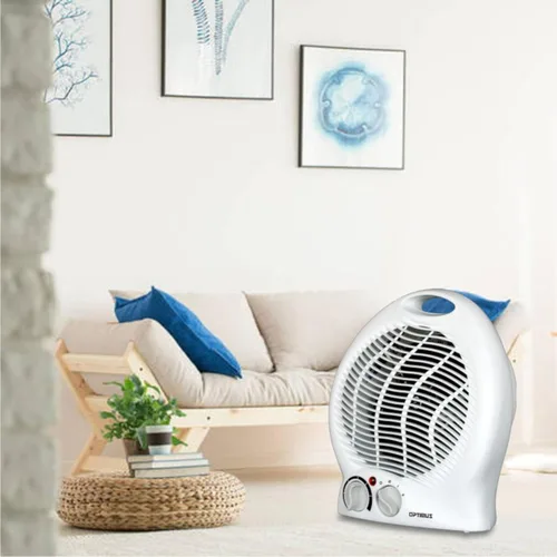 Miniatura 2 de Optimus H-1322 Calefactor portátil con ventilador de 2 velocidades y termostato, Blanco