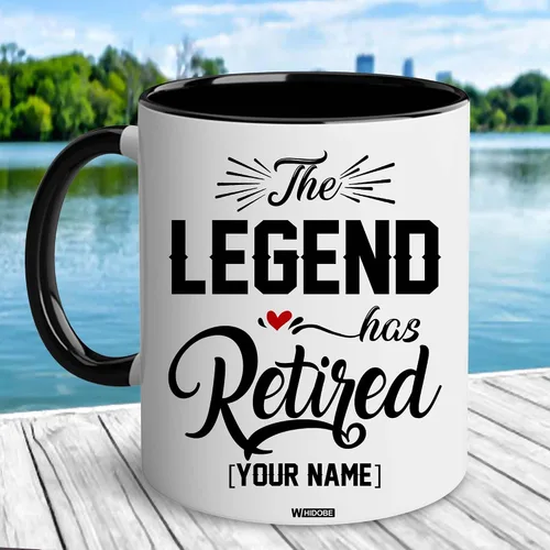 Miniatura 3 de WHIDOBE Taza de jubilación personalizada con texto en inglés "The Legend Has Retirement", taza para mujeres, hombres, papá, mamá, calendario