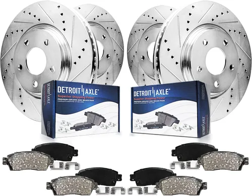 Miniatura 19 de Detroit Axle - Kit de frenos para Honda Accord 2008-2012, rotores de frenos de disco perforados y ranurados, pastillas de freno de cerámica 2009