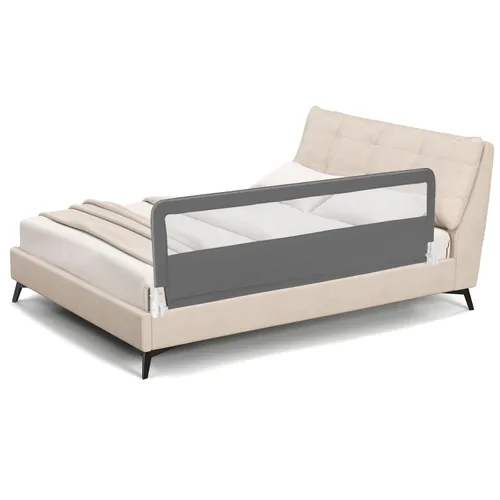 Miniatura 11 de BABY JOY Rieles de cama para niños pequeños, 59 pulgadas, extra largo, protector de cama abatible con correa de seguridad, barandilla plegable