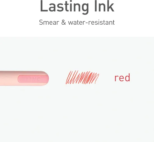 Miniatura 4 de Bolígrafos Pentonic, 15 unidades, barriles gris, azul y rosa, tinta negra, azul y roja, punta fina de 0.7 mm, escritura suave para tomar notas