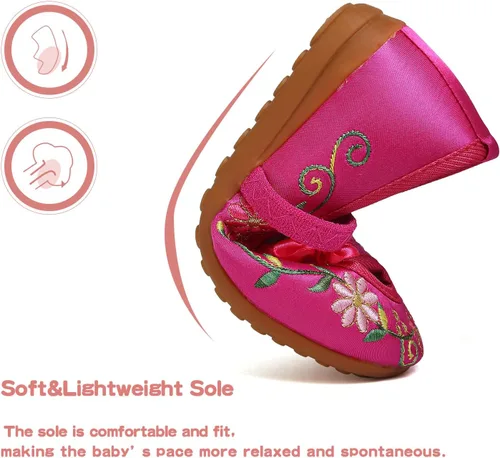 Miniatura 5 de Encanto - Zapatos de disfraz de Mary-Jane, zapatos planos de punta redonda, cuña baja, zapatos de ballet con bordado floral para niñas, Halloween