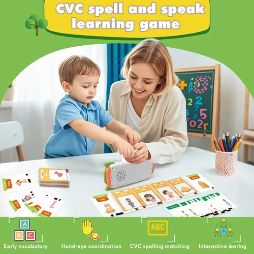 Miniatura 3 de Tarjetas didácticas parlantes del alfabeto y juegos de matemáticas para niños de 2 a 8 años, juguetes de terapia del habla, juguetes de aprendizaje