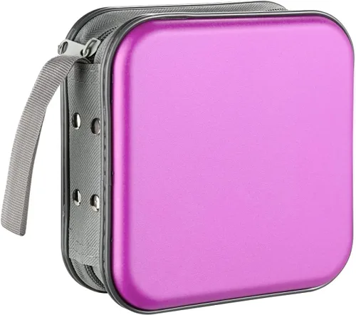 Miniatura 18 de LIOVODE Funda para DVD, estuche portátil para CD de 48 capacidades, almacenamiento de CD de plástico duro, organizador de cartera de DVD para Negro