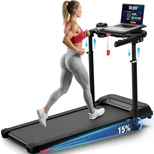 Miniatura 8 de ANCHEER 2025 Caminadora Premium - Caminadora de 3.5 HP con capacidad de peso de 450 libras - 3 niveles de inclinación, diseño plegable, altura