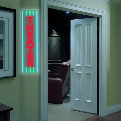 Miniatura 6 de Letrero de neón de teatro, luz LED regulable para decoración de pared, accesorios de cine en casa, luz de neón para sala de cine, decoración de bar