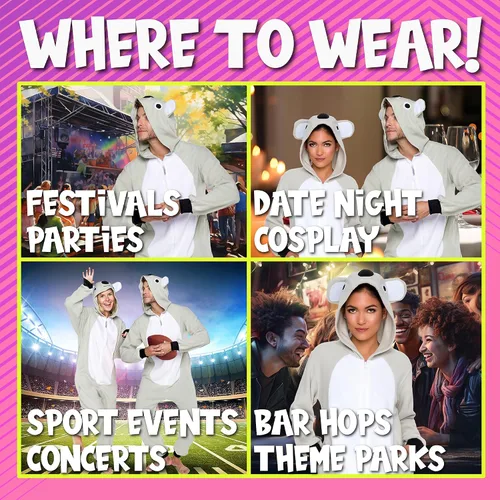Miniatura 5 de Funziez! Mameluco ajustado para adultos, disfraz de Halloween de animales, traje de cosplay de una pieza de fruta de felpa para mujeres y hombres