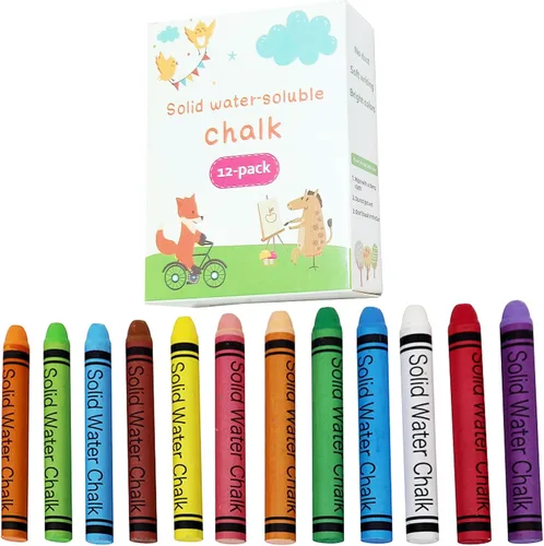 Miniatura 6 de VOVCIG Tiza soluble en agua sin polvo, tiza de color sin polvo que se puede limpiar con un paño húmedo (6 unidades)