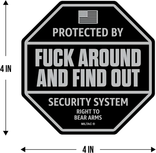 Miniatura 6 de Adhesivo FAFO - Letrero de seguridad FAFO Advertencia [Paquete de 2] Protegido por Decal Fuck Around and Find Out para camión, ventana Pegatinas