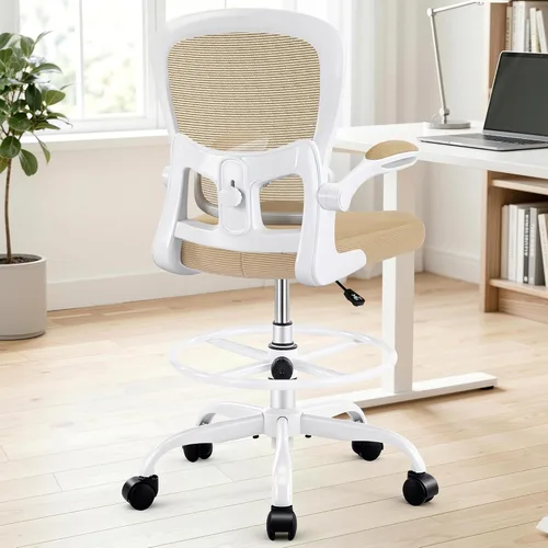 Miniatura 10 de AreShark Silla de Oficina para Dibujo - Silla de Oficina Alta Ergonómica con Reposapiés Ajustable - Silla de Escritorio de Altura de Barra Ajustable
