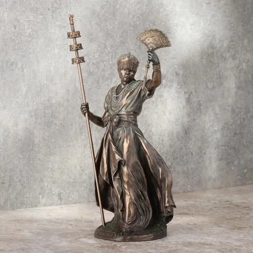 Miniatura 7 de UNICORN STUDIO - Escultura de 12 pulgadas con acabado de bronce de resina fundida en frío Orisha Santeria Yoruba