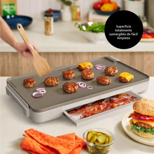 Miniatura 7 de bella Plancha eléctrica de 12 x 22 pulgadas con bandeja de calentamiento, revestimiento antiadherente de cerámica EverGood™ y sonda de temperatura
