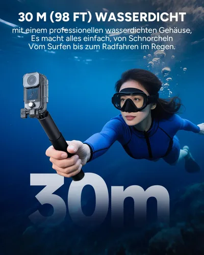 Miniatura 7 de SJCAM C400 4K Travel Vlogging Cámara con tarjeta de 128 GB, cámara corporal de grabación 7H para creadores de YouTube, estabilizador de 6 ejes
