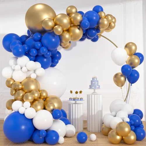 Miniatura 12 de 113pcs Black and Gold Balloon Garland Arch Kit, 18 12 10 5 Inch Black Metallic Gold Confetti Latex Balloons for 2026 Graduation Decorations Class of