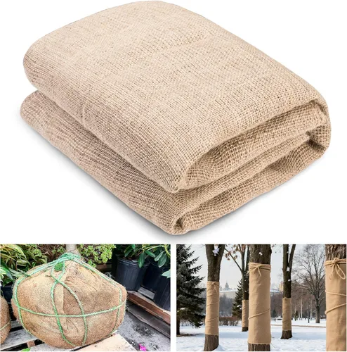 Miniatura 7 de Cubiertas de Arpillera Natural para Plantas Protección contra Heladas, Mantas de Arpillera de Invierno contra Heladas para Plantas de Árboles
