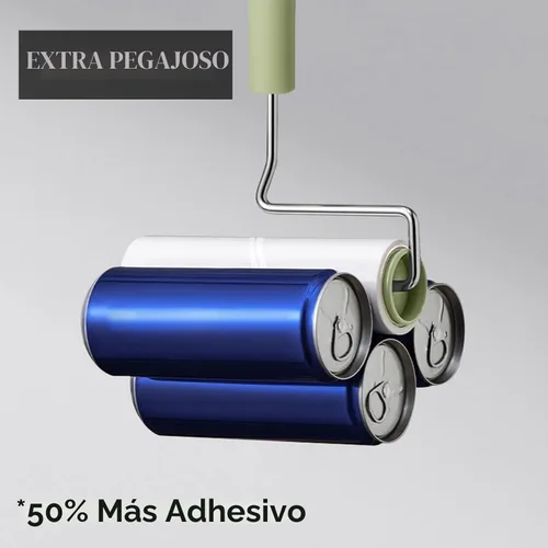 Miniatura 4 de Rodillo de pelusa extra pegajoso de gran superficie, rodillo de pelusa gigante de 6.3'' para pelo de mascotas, 270 hojas/ 3 recargas, removedor