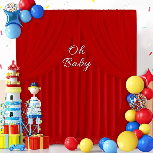 Miniatura 14 de Cortinas de Telón de Fondo Blanco de 2 Paneles 5 x 1,5 m de Poliéster, Telón de Fondo para Fotografía, Cortinas para Decoración de Fondo de Boda
