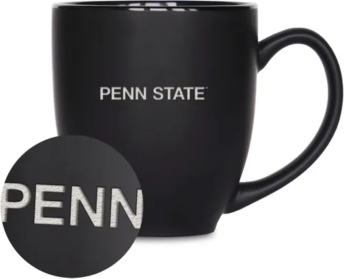 Miniatura 161 de Rico Industries - Taza de cerámica mate negra con grabado láser estándar de 15oz para NCAA (escuelas T & U) - Para bebidas calientes o frías