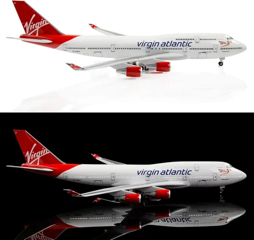 Miniatura 5 de 24-Hours 18" modelo a escala 1:130 Jet British Airways Virgin B747 Kits de aviones modelo pantalla avión fundido a presión con luz LED