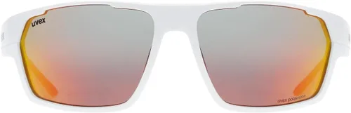 Miniatura 2 de Gafas de sol deportivas polarizadas uvex para ciclismo/running con protección UV, para mujeres y hombres, sportstyle 233 P Alfombra blanca/rojo