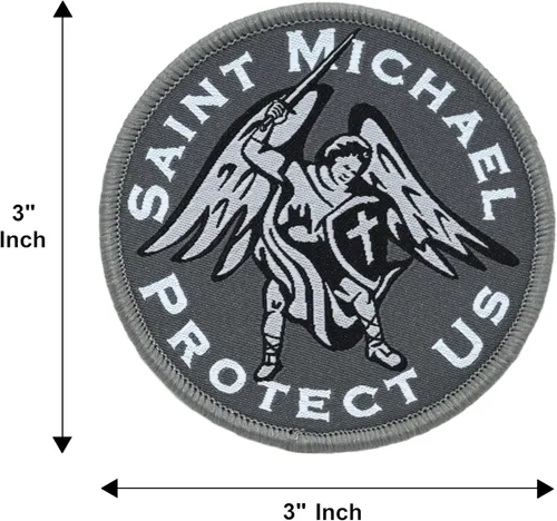 Miniatura 3 de Great 1 Saint Michael Protect Us - Juego de parches tácticos militares (paquete de 2) - Tamaño redondo 3" - Cierre de gancho y bucle/respaldo - San