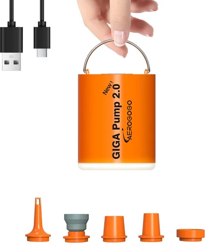 GIGA PUMP 2.0 Bomba de aire eléctrica portátil 1300 mAh batería recargable bomba ultra mini inflador/deflator bomba para anillos de natación colchón