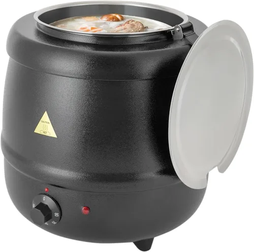 Miniatura 4 de Calentadores de sopa de 10.5 cuartos de galón de calidad comercial con tapa y inserto de acero inoxidable desmontable, calentadores de alimentos