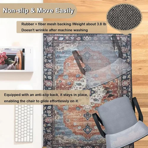 Miniatura 5 de Tapete para silla de oficina para suelo de madera dura, 36 x 48 pulgadas, tapete resistente para silla de escritorio para madera dura, protector
