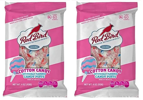 Miniatura 5 de Red Bird Caramelos de algodón con sabor a azúcar, mentas envueltas individualmente, caramelo único, bolsa de 4 onzas