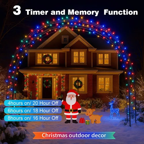 Miniatura 7 de Luces de Navidad 500 LED de 164 pies, luces impermeables para árbol de Navidad con 8 modos, control remoto, 3 temporizadores y función de memoria