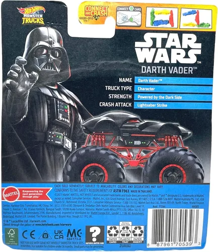 Miniatura 3 de Monster Trucks 2022 Darth Vader con coche Connect y Crash 57/75