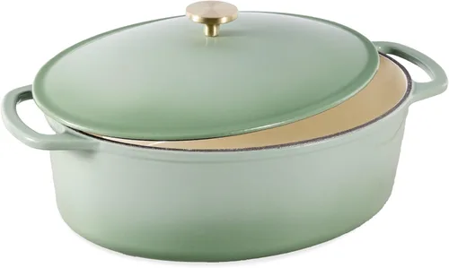 Miniatura 8 de Best Choice Products - Horno holandés redondo de hierro fundido esmaltado de 6 cuartos de galón, utensilios de cocina pretratados de alta