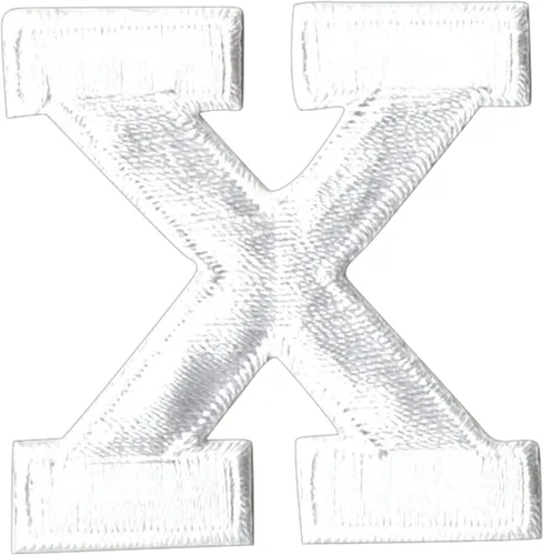 Miniatura 22 de Letras y números blancos de 1-7/8", parche para planchar, bordado (letra M)