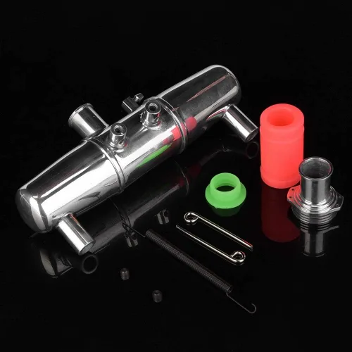 Miniatura 6 de Tubo de doble junta de escape, construcción de aleación de aluminio duradera, tubo de escape para autos modelo RC a escala 1/8, carreras todoterreno