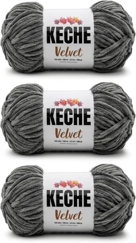 Miniatura 118 de Keche Hilo de terciopelo para ganchillo, manta de felpilla suave, voluminosa, hilo amigurumi, 3.53 oz (132 yardas), color azul bebé
