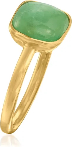 Miniatura 3 de Ross-Simons Anillo de jade engastado en oro de 18 quilates sobre plata esterlina