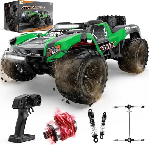 JM Racing 1:12 Fast RC Cars 40KPH 4WD Camión del Desierto con Control Remoto, Camión Monstruo Todoterreno Todo Terreno con Batería Recargable,