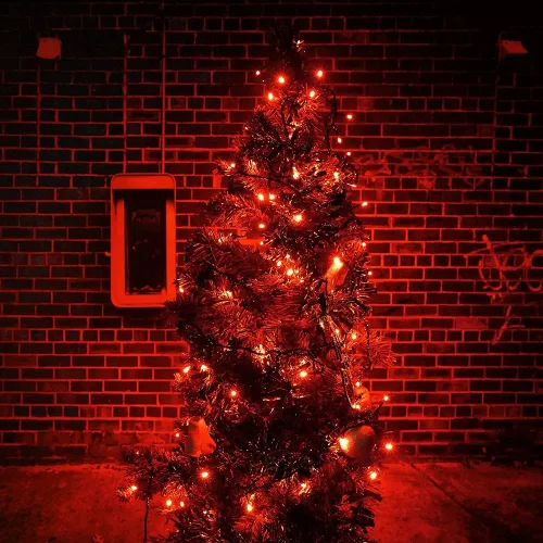 Miniatura 6 de Guirnalda de luces de Navidad, paquete de 2 unidades, se pueden conectar entre si, 164 pies, 400 focos LED rojos, impermeables, para interiores
