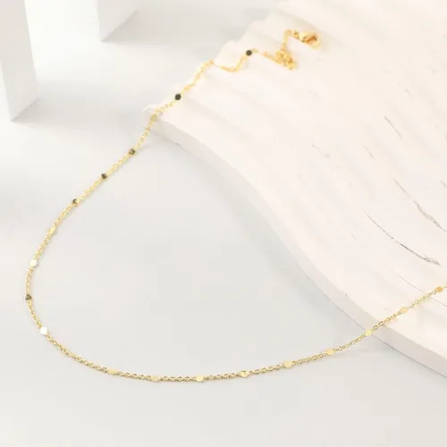 Miniatura 6 de JECOMY Collar de oro de 14 quilates para mujer, delicado collar de cadena chapada en puntos brillantes satélite, gargantilla de satélite, collares