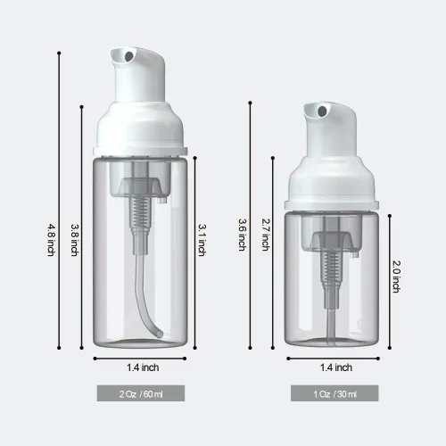 Miniatura 2 de 6 botellas de espuma vacía de 1 onza/1.0 fl oz de tamaño de viaje, botella de plástico para jabón, botellas dispensadoras de desinfectante de manos